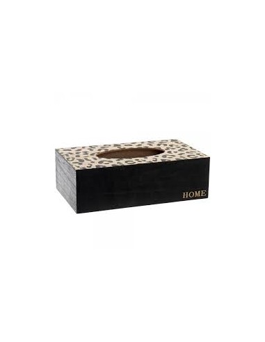 Caja pañuelos madera Leopardo